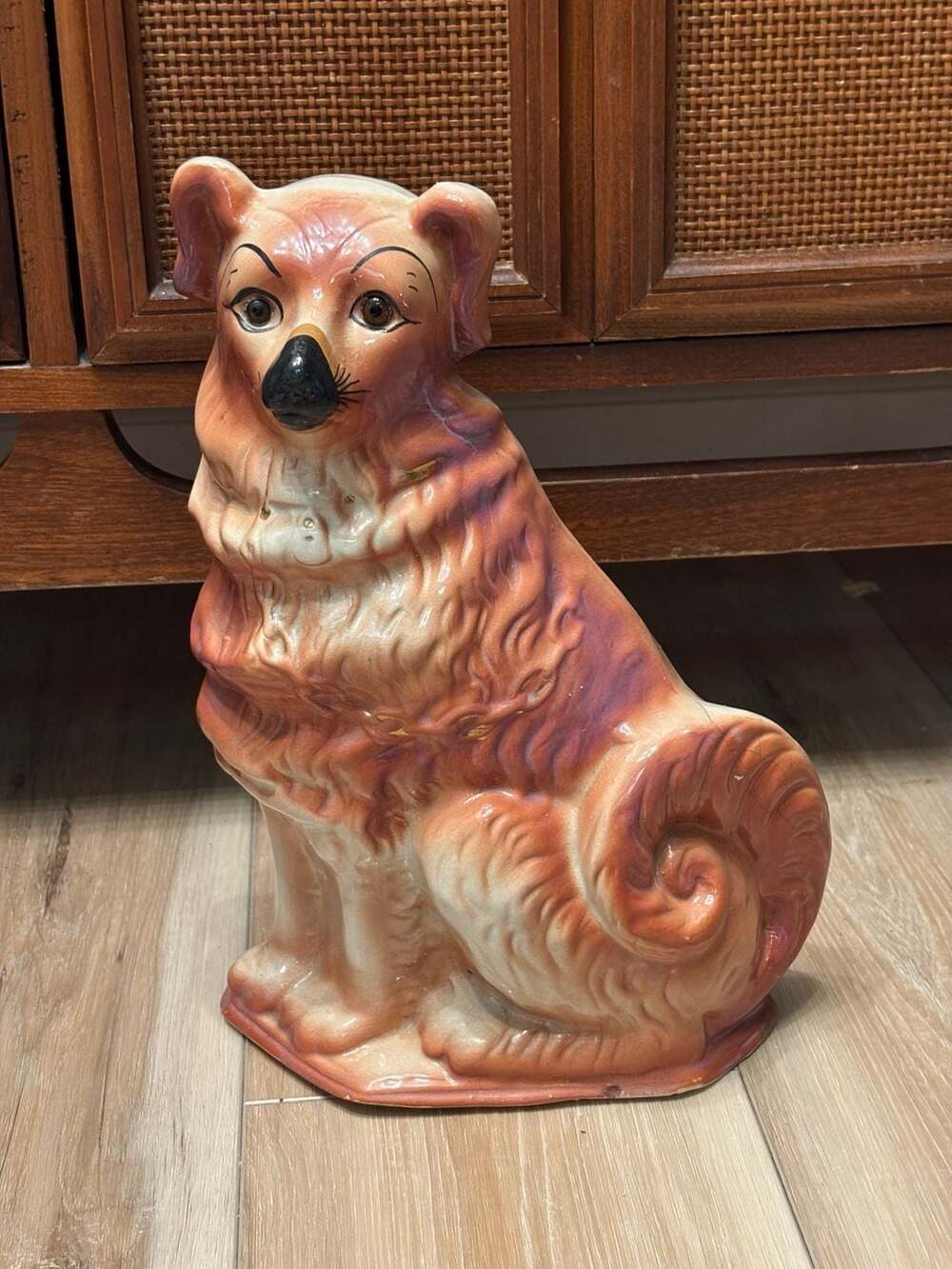 Vintage Bo'ness Liver White Spaniel Porcelain Mantel Staffordshire Dogs